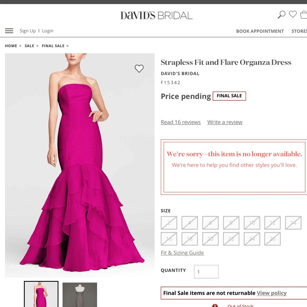 Strapless flare organza dress